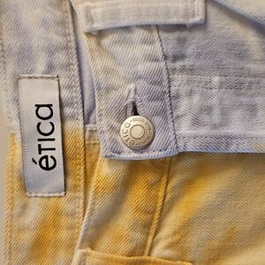 Etica | Tie Dye Crop Wide Leg Jeans|  Pink, Yellow, Blue| W Sz. 27/28 | DESIGNER